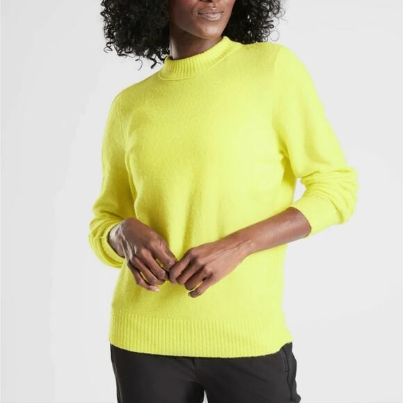 Athleta Lavish Lime Yellow Transit Crew Sweater XS - Picture 1 of 10